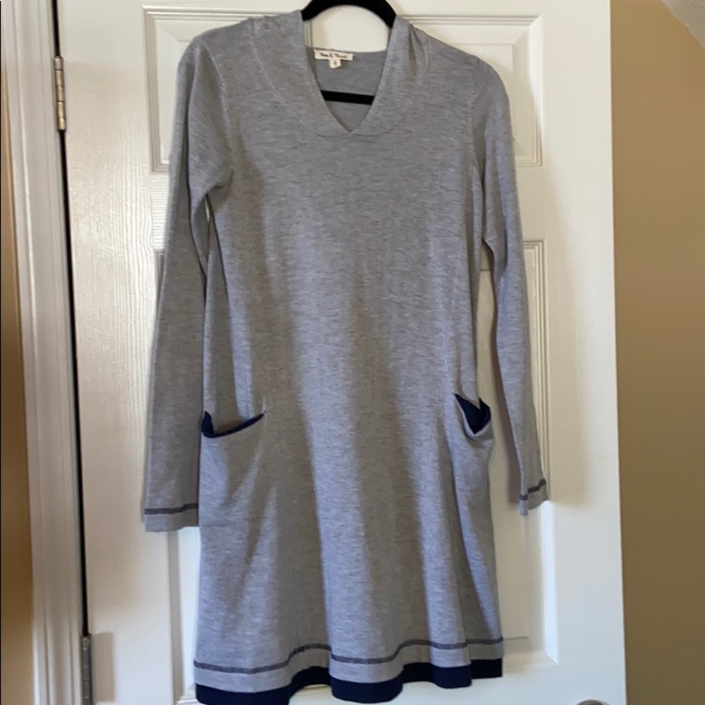 Gray hooded dress